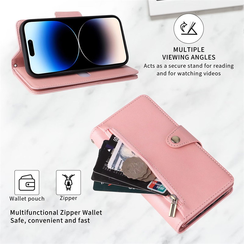 Ốp Lật Cho iphone 11 Pro 6 6s 7 8 Plus X Xr Xs Max Se 2 3 2020 Bao Da Dây Kéo Ví Da Trường Hợp Khe Cắm Thẻ Giá Đỡ Bao