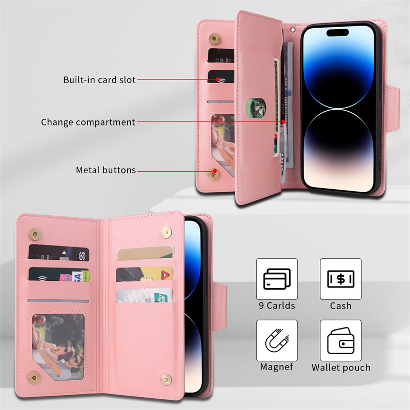 Ốp Lật Cho iphone 11 Pro 6 6s 7 8 Plus X Xr Xs Max Se 2 3 2020 Bao Da Dây Kéo Ví Da Trường Hợp Khe Cắm Thẻ Giá Đỡ Bao