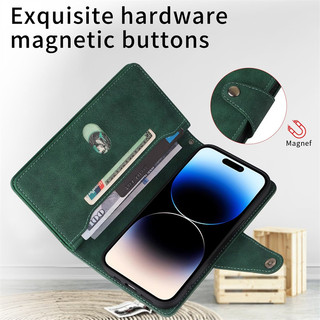 Dành Cho iphone 12 13 Mini 14 Plus Pro Max Ốp Lưng Lật Khe Cắm Thẻ Đứng Dây Kéo Da Ví Bao Da
