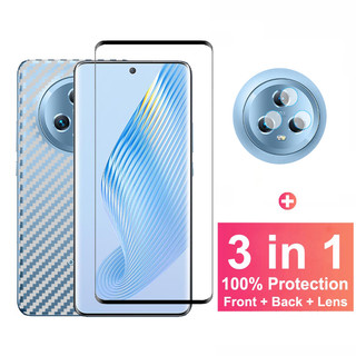 Kính cường lực bảo vệ màn hình Honor Magic7 Pro cho Honor Magic 5 7 6 Pro Lite Ultimate 4G 5G Phim kính bảo hiểm toàn diện + Bảo vệ kính ống kính máy ảnh + Phim sợi Carbon