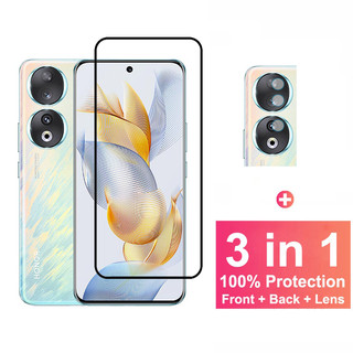 Kính cường lực bảo vệ màn hình honor 90 5g cho honor 90 70 50 10 pro plus lite 4g 5g phim dán kính đầy đủ + bảo vệ kính ống kính máy ảnh + phim sợi carbon