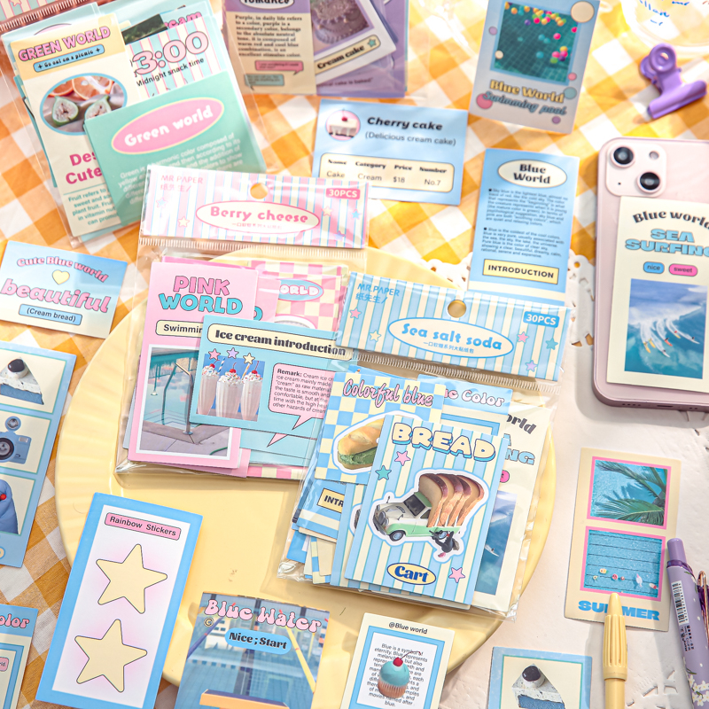 Mr. Paper 30 vé/túi Sticker gói Ins gió Bánh ngọt hàn quốc Vật liệu ...