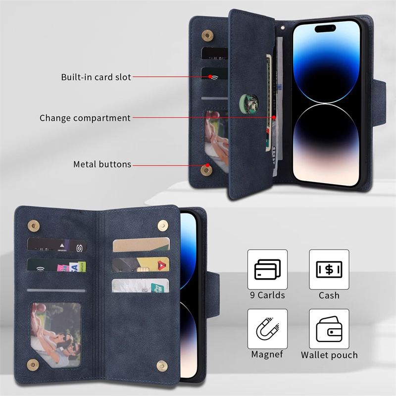 Vỏ Dây Kéo Cho Samsung Galaxy S20 S21 + Plus Lite Ultra S20fe S21fe Sang Trọng Mờ Ví Da Pu Khe Cắm Thẻ Flip Case Đứng Bìa Mềm