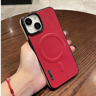 Bao điện thoại da nam châm màu đỏ cao cấp thích hợp cho iPhone 11 12 Pro max chống rơi 13 14Promax chống mồ hôi và chống bụi case iphone
