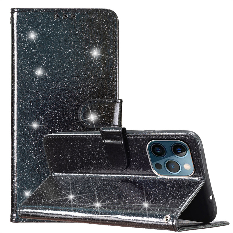 Ốp Lưng Cho Iphone 11 Pro 6 6s 7 8 Plus X Xr Xs Max Se 2 3 2020 Đế Lật PU Lấp Lánh Ví Da Khe Cắm Thẻ Bao Da