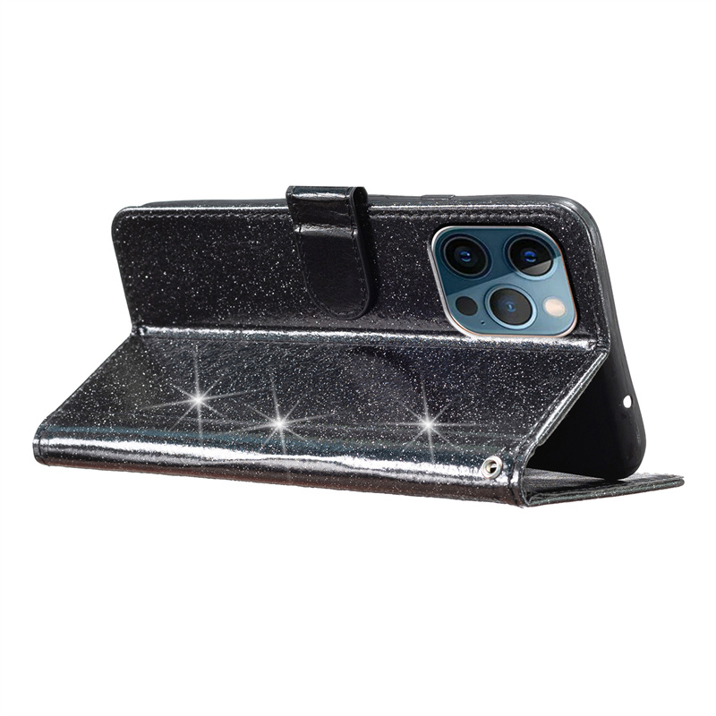 Ốp Lưng Cho Iphone 11 Pro 6 6s 7 8 Plus X Xr Xs Max Se 2 3 2020 Đế Lật PU Lấp Lánh Ví Da Khe Cắm Thẻ Bao Da