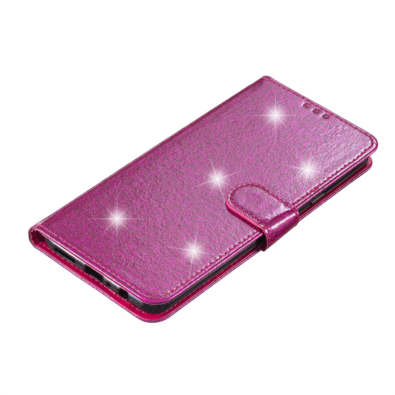Ốp Điện Thoại Da Cho Iphone 12 13 Mini Pro Max Bling Lấp Lánh Mềm Chống Sốc Flip Case Cover