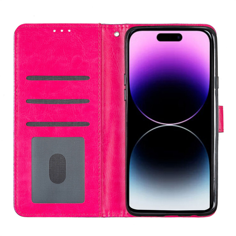 Dành Cho iphone 14 15 Plus Pro Max Flip Stand Case Cover PU Lấp Lánh Ví Da Khe Cắm Thẻ Vỏ Điện Thoại