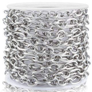 Dây thép không gỉ để làm đồ trang sức Phụ kiện DIY Charm Hình bầu dục Cáp 3: 1 Vòng cổ Rolo Liên kết Vòng tay Đồ dùng thủ công