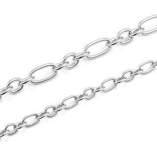 Dây thép không gỉ để làm đồ trang sức Phụ kiện DIY Charm Hình bầu dục Cáp 3: 1 Vòng cổ Rolo Liên kết Vòng tay Đồ dùng thủ công