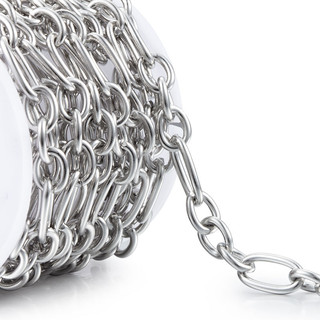 Dây thép không gỉ để làm đồ trang sức Phụ kiện DIY Charm Hình bầu dục Cáp 3: 1 Vòng cổ Rolo Liên kết Vòng tay Đồ dùng thủ công