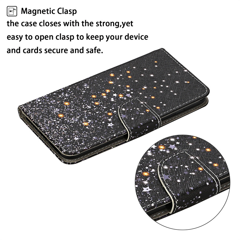 Dành Cho iphone 11 Pro 6 6s 7 8 Plus X Xr Xs Max Se 2 3 2020 Flip Case Da Họa Tiết Hoạt Hình Tranh Bỏ Túi Khe Cắm Thẻ Ví Đựng