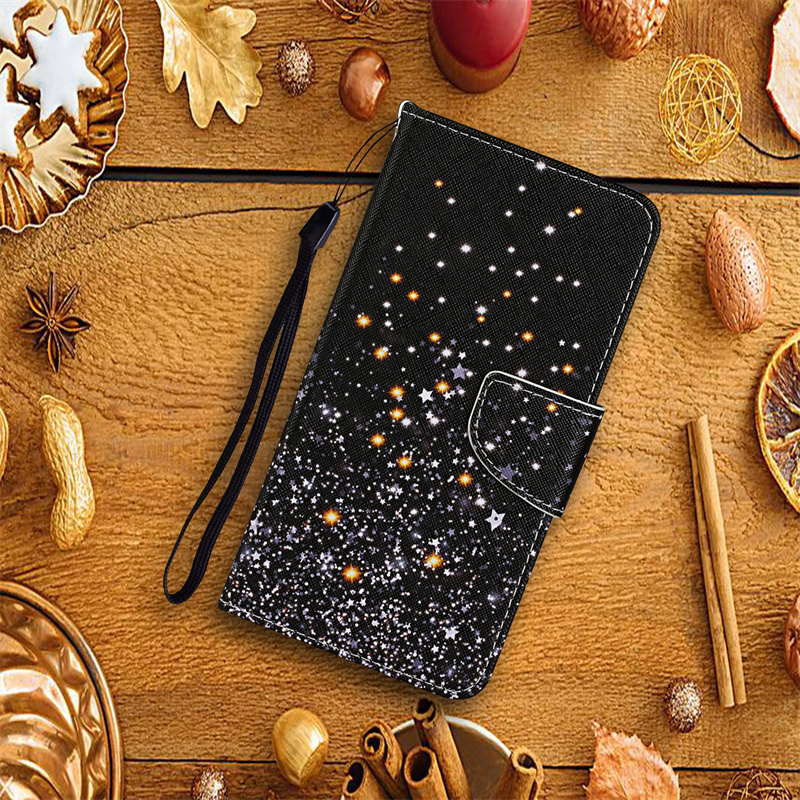Dành Cho iphone 11 Pro 6 6s 7 8 Plus X Xr Xs Max Se 2 3 2020 Flip Case Da Họa Tiết Hoạt Hình Tranh Bỏ Túi Khe Cắm Thẻ Ví Đựng