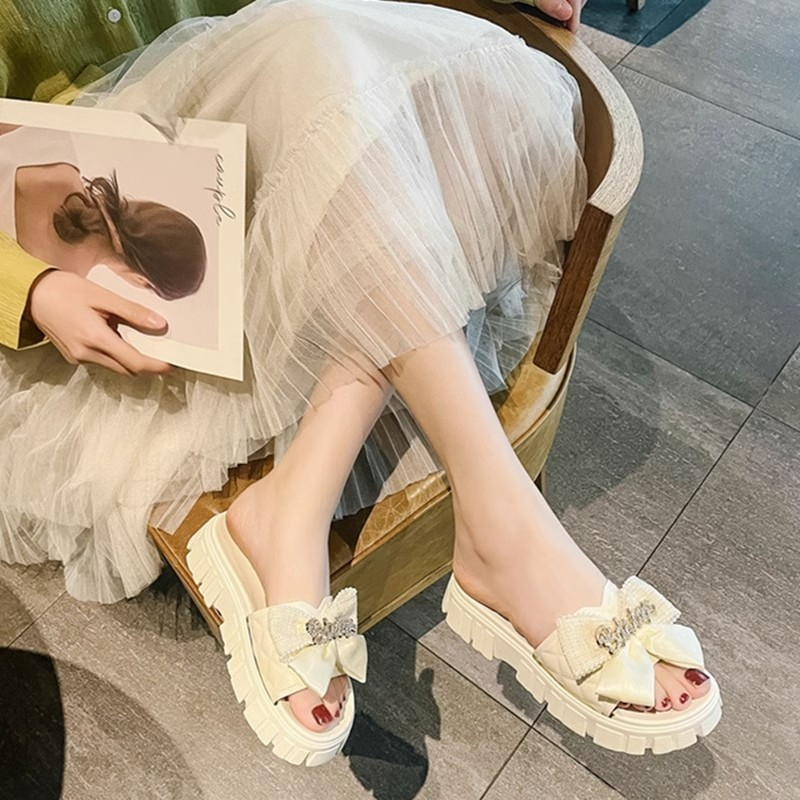 Dép Lê 4CM nơ nhẹ chống trượt hình nơ dễ thương thời trang 2025