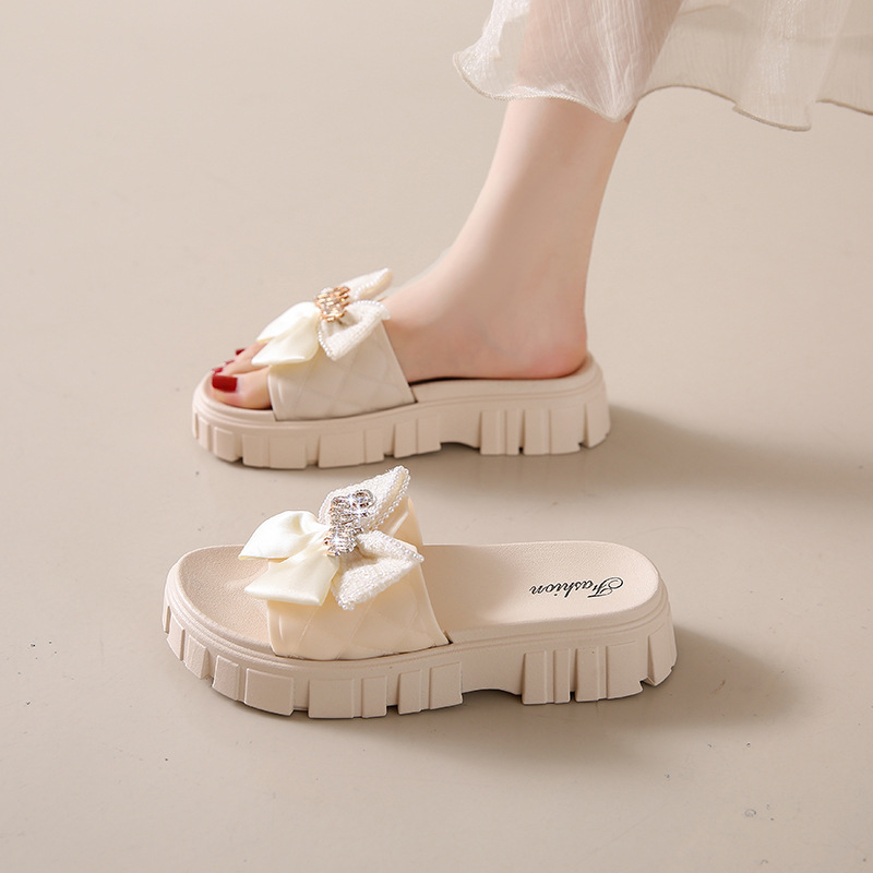 Dép Lê 4CM nơ nhẹ chống trượt hình nơ dễ thương thời trang 2025