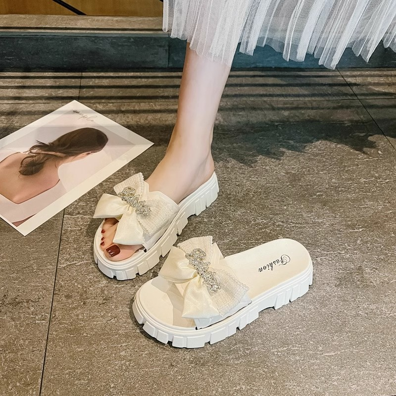 Dép Lê 4CM nơ nhẹ chống trượt hình nơ dễ thương thời trang 2025