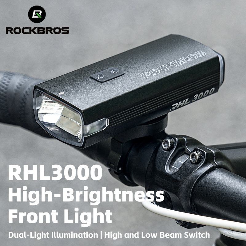 ROCKBROS Đèn Pha 3000 Lumens USB Sạc Đèn Ban Đêm Cho MTB và Xe Đạp - Đèn Trước Chống Nước