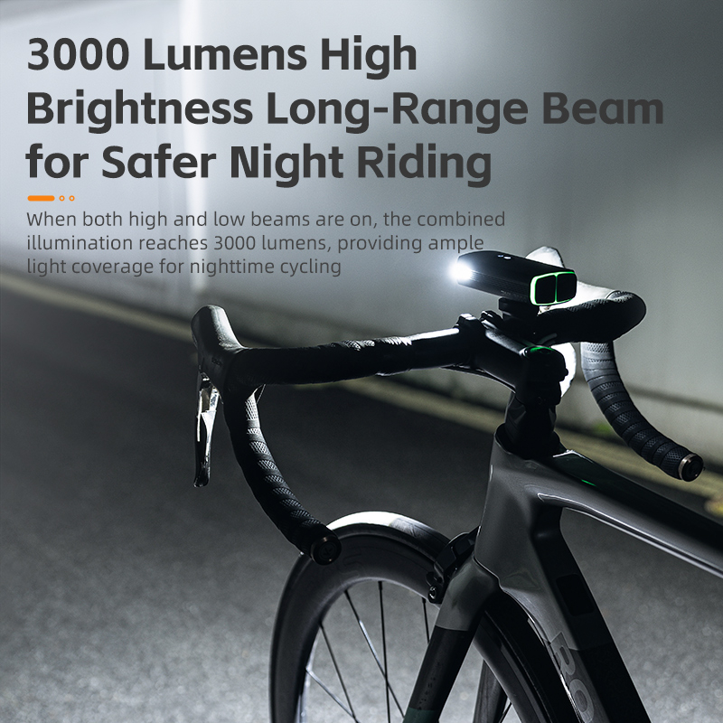 ROCKBROS Đèn Pha 3000 Lumens USB Sạc Đèn Ban Đêm Cho MTB và Xe Đạp - Đèn Trước Chống Nước