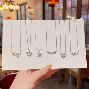 Vòng Cổ Ngọc Trai Hình Trái Tim và Thép Titan - Trang Sức Thời Trang Cho Nữ