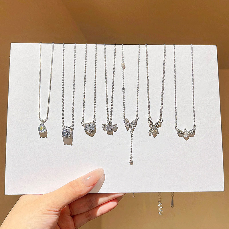 Vòng Cổ Ngọc Trai Hình Trái Tim và Thép Titan - Trang Sức Thời Trang Cho Nữ