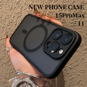 Mới Ốp Điện Thoại Túi Khí Chống Rơi Màu Đen Nhám Hít Nam Châm Cho iphone 11 12 13 14 15 pro max 14 plus 15promax