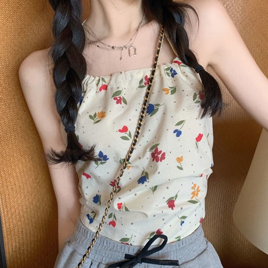 Áo Ống Cổ Yếm Cột Nơ Sau Lưng Thời Trang Mùa Hè Xinh Xắn Cho Nữ