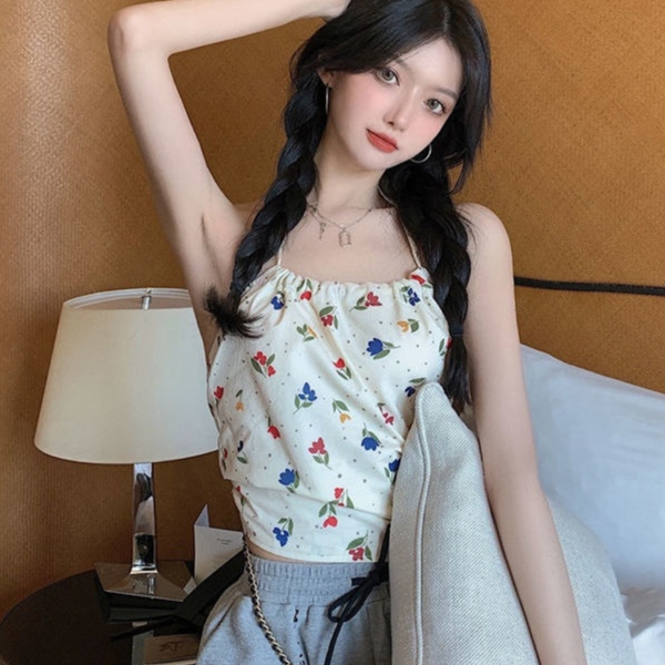 Áo Ống Cổ Yếm Cột Nơ Sau Lưng Thời Trang Mùa Hè Xinh Xắn Cho Nữ