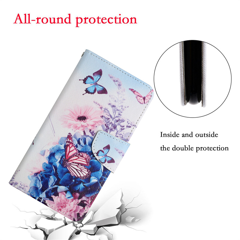 Dành Cho Redmi 10A 10C 8 7a 8a 9T 9A 9i 9at 9C Nfc 9 Power Prime K40 Pro + Plus Flip Case Da Họa Tiết Hoạt Hình Tranh Bỏ Túi Khe Cắm Thẻ Ví Đựng