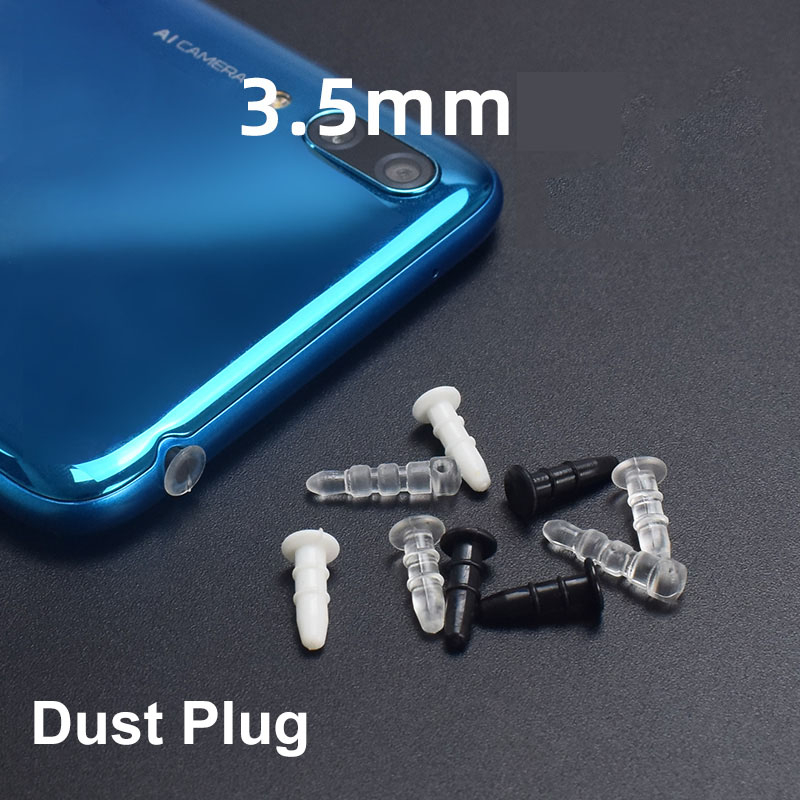 5 Chiếc 3.5 Mm Âm Thanh Tai Nghe Jack Đầu Phẳng Chống Bụi Nắp Cắm Mũ Dây Đeo Lỗ