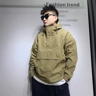 Mùa Thu Lớn Bỏ Túi Dụng Cụ Có Mũ Trùm Đầu Nam Dây Kéo Túi Áo Chui Đầu Niche Velcro Thiết Kế Phù Hợp Với Áo Khoác Phố Hip-Hop Xù Đẹp Trai Áo Khoác Thường Ngày