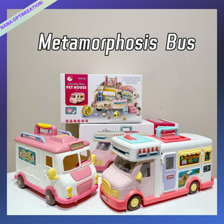 Play house Xe Buýt Đồ Chơi Biến Hình Có Đèn Và Nhạc Cho Bé Gái