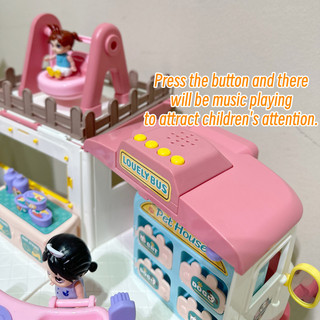 Play house Xe Buýt Đồ Chơi Biến Hình Có Đèn Và Nhạc Cho Bé Gái