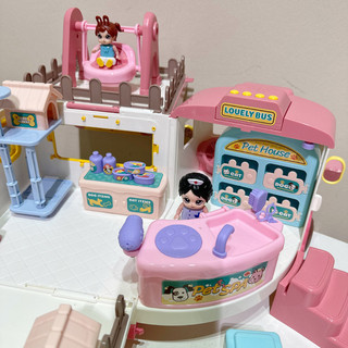 Play house Xe Buýt Đồ Chơi Biến Hình Có Đèn Và Nhạc Cho Bé Gái