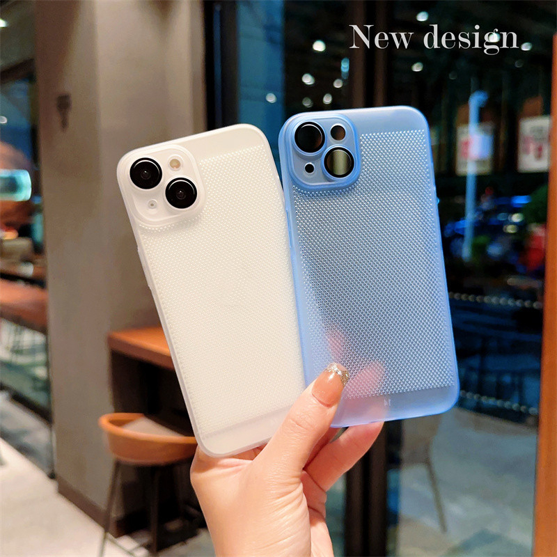 Dành Cho Iphone 13 Mini 14 Plus Pro Max Ốp điện thoại Di Động Siêu Mỏng Thoáng Khí Tản Nhiệt Làm Mát PC Cứng Mặt Sau