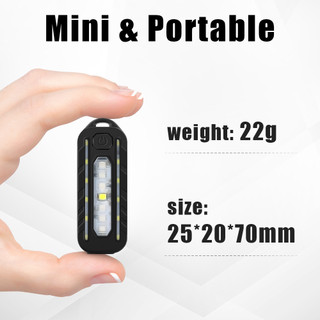 Đèn móc khóa mini siêu sáng, pin LED, dùng cho xe đạp, cảnh báo đỏ/xanh dương