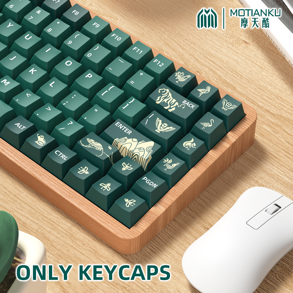 Animal Green Keycaps Cherry Profile PBT Sublimation for ANSI ISO Layout ...