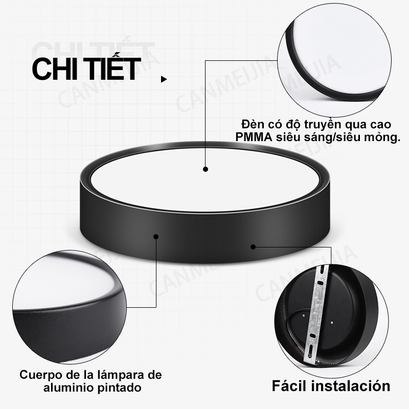 đèn trần 3 màu  gấp gọn 15W đèn led treo tường đèn trần phòng khách 10W đèn phòng trang trí phòng ban shop quần áo