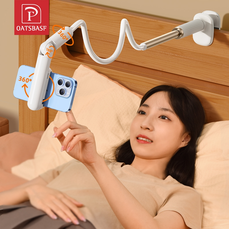 Giá đỡ điện thoại di động lười OATSBASF gắn giường có thể xoay nhiều góc