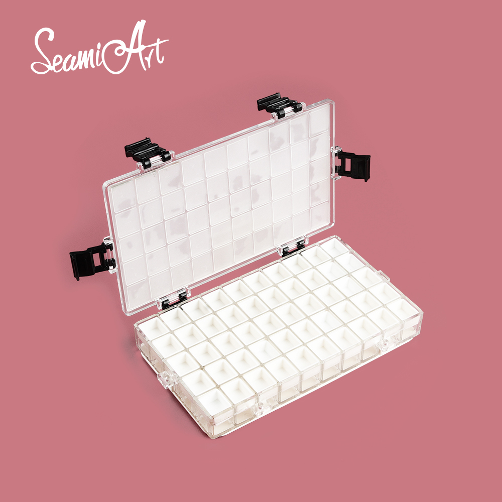 Seamiart Hộp 36 / 50 Ngăn Đựng Sơn Dưỡng Ẩm Với Một Nửa Chảo