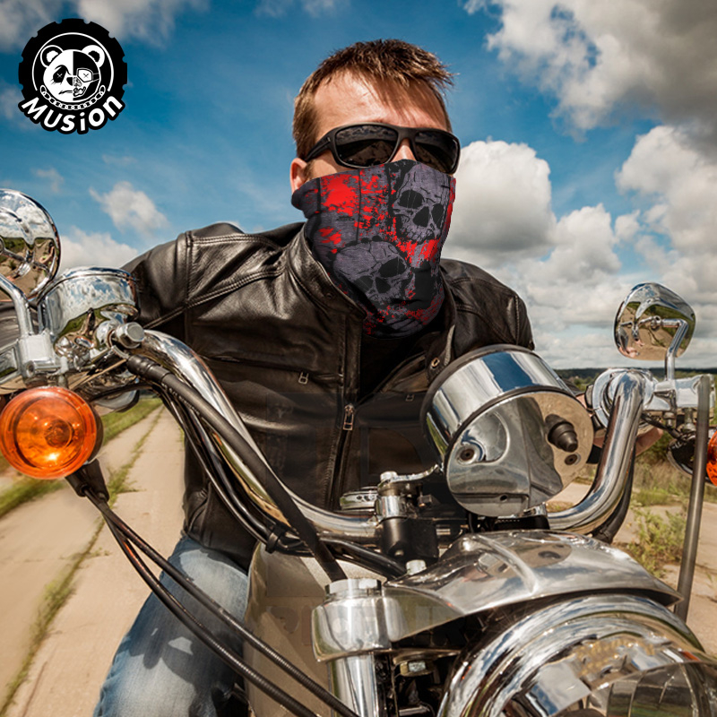 Khăn ống bandana Musion trùm mặt chống uv chống bụi thấm mồ hôi đa năng cao cấp khi đi xe mô tô/ đi phượt