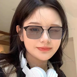 Kính Photochromic nửa khung đổi màu Retro dành cho nam Kính chống ánh sáng xanh hợp thời trang và đẹp trai dành cho nữ phiên bản Hàn Quốc Kính mắt chống bức xạ