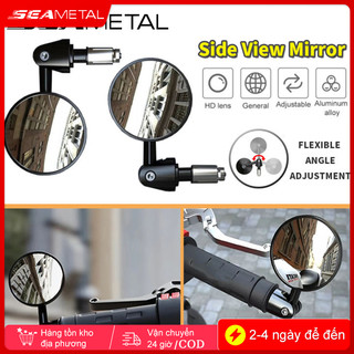Gương xe máy SEAMETAL 16mm hình tròn gắn tay lái có thể điều chỉnh