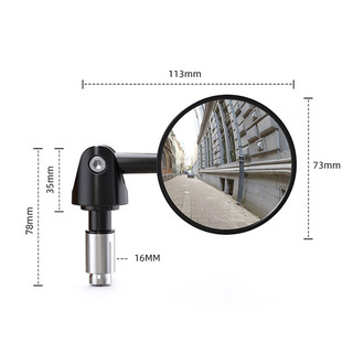 Gương xe máy SEAMETAL 16mm hình tròn gắn tay lái có thể điều chỉnh