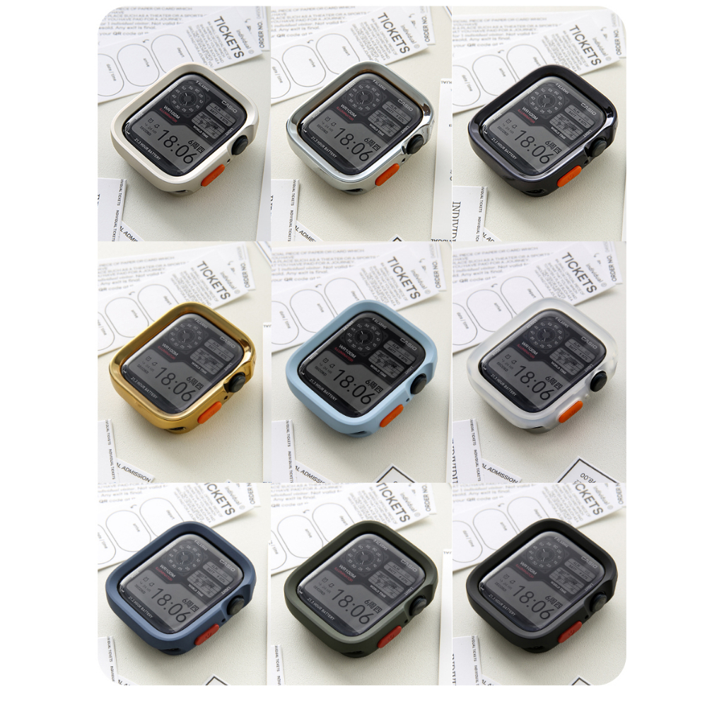 Ốp Bảo Vệ Nửa Gói Chống Sốc Cạnh Silicon Rỗng Khung Dành Cho Apple Watch S11 SE3 Ultra3 S10 S9 S8 SE S7 S6 Ultra 49mm 46mm 42mm 40mm 44mm 41mm 45mm Iwatch Case