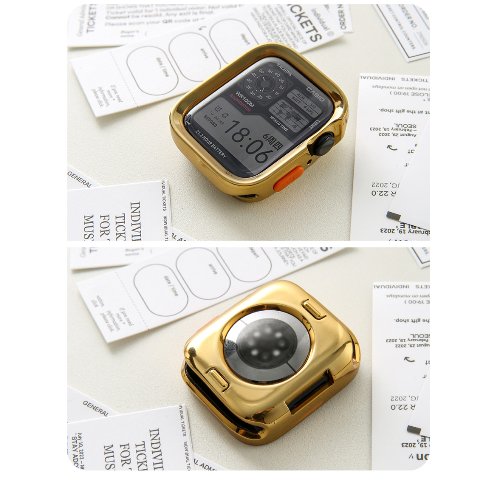 Ốp Bảo Vệ Nửa Gói Chống Sốc Cạnh Silicon Rỗng Khung Dành Cho Apple Watch S11 SE3 Ultra3 S10 S9 S8 SE S7 S6 Ultra 49mm 46mm 42mm 40mm 44mm 41mm 45mm Iwatch Case