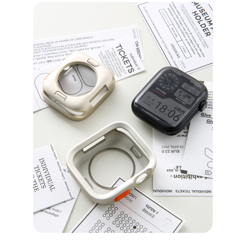 Ốp Bảo Vệ Nửa Gói Chống Sốc Cạnh Silicon Rỗng Khung Dành Cho Apple Watch S11 SE3 Ultra3 S10 S9 S8 SE S7 S6 Ultra 49mm 46mm 42mm 40mm 44mm 41mm 45mm Iwatch Case