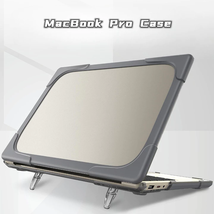 Vỏ cứng bảo vệ phủ mờ hạng nặng có chân đế gấp cho Macbook Air 13 A2337 A2338 M1 Pro 13 2022 M2 Air 13,6 12 11 15 cho Macbook Pro 14 16 ốp lưng