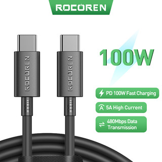 Rocoren Dây Cáp Sạc Nhanh 100w usb c Sang usb type c 5a Cho macbook samsung