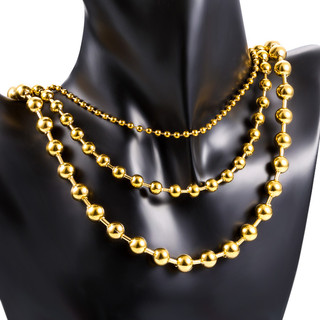 Vòng cổ Mạ Vàng Bạc 18k Đính Hạt Tròn Bằng Thép Không Gỉ Phong Cách Tối Giản Cho Nữ