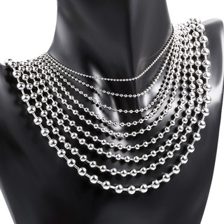 Vòng cổ Mạ Vàng Bạc 18k Đính Hạt Tròn Bằng Thép Không Gỉ Phong Cách Tối Giản Cho Nữ